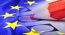 rood potlood kiesvakjes op EU-vlag